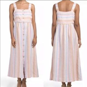 C&C California striped linen maxi dress